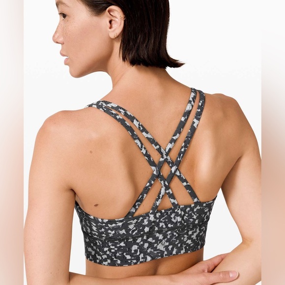 Lululemon Black and White Sports Bra with Racerback(Size 6) - Picture 4 of 17